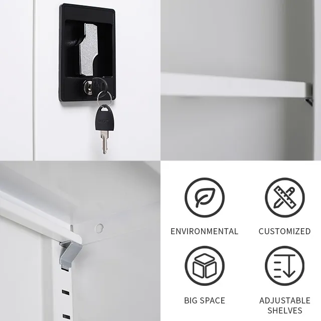 Móveis de escritório, cozinha de metal, dois, 2 portas giratórias, arquivo de aço, armário de armazenamento